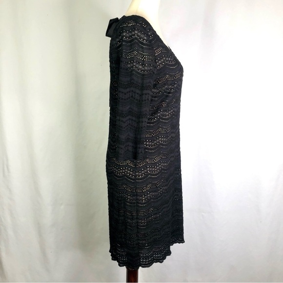 Denim & Supply Ralph Lauren lace dress open back elbow sleeves ribbon at neck M - Picture 3 of 8